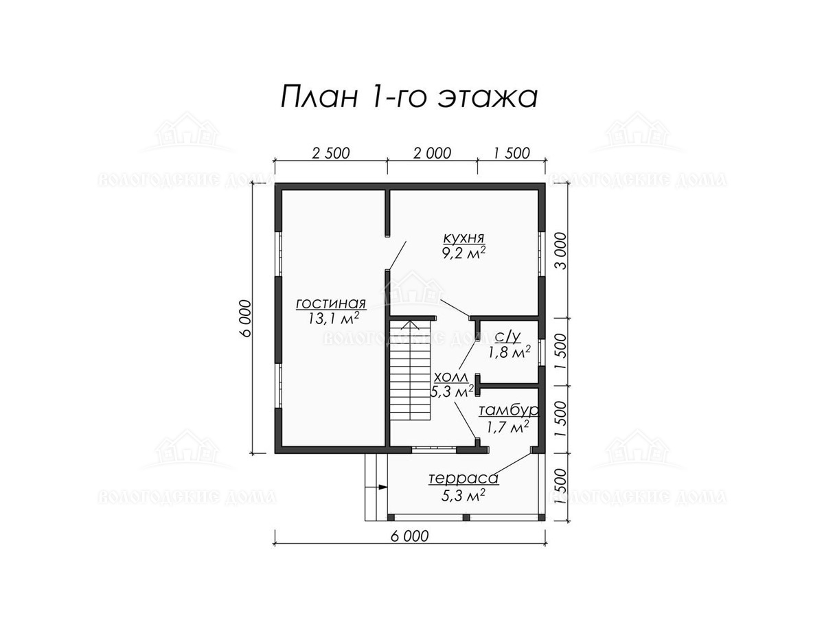 Дом из бруса 6x6 «Томск». Постройте проект «Томск» всего за 10-20 дней за  0657000 руб. – в СК «Вологодские дома»